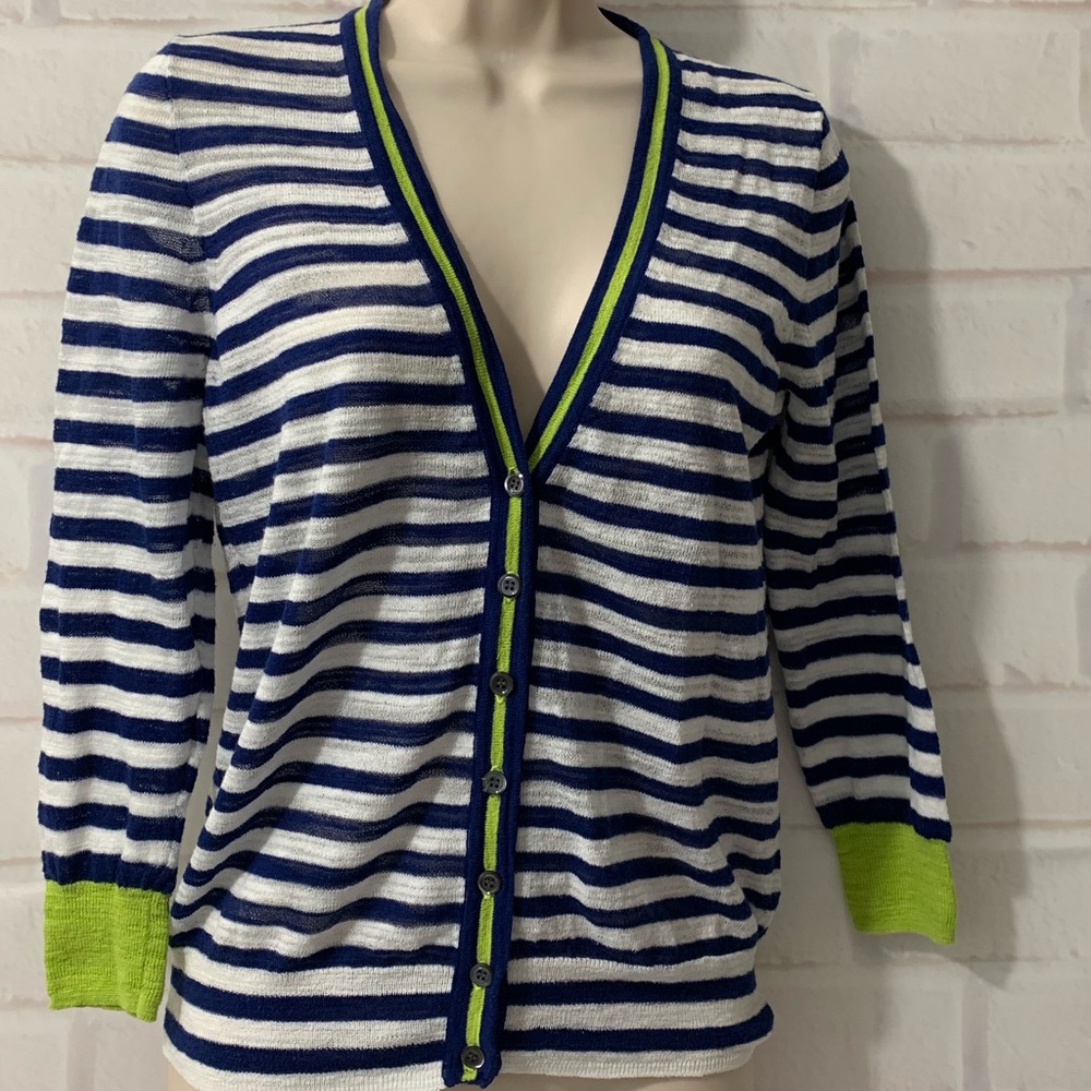 J. Crew Striped Gauze Cardigan
